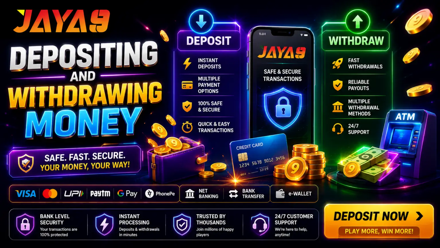 jaya9 deposit and withdraw